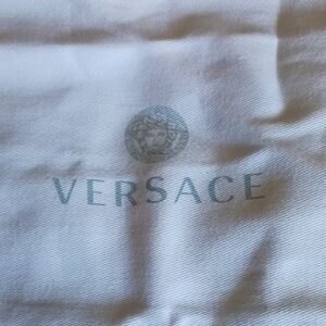 Versace White Logo Drawstring Dust Pouch